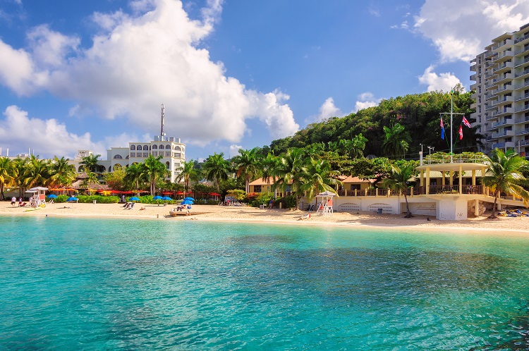 Sunny beach in Jamaica