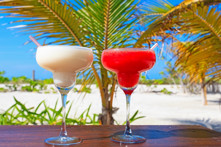 Margaritas on the beach in Montego Bay
