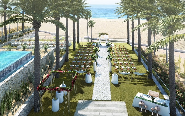 Wedding ceremony setup at Hard Rock Hotel Los Cabos in Cabo San Lucas