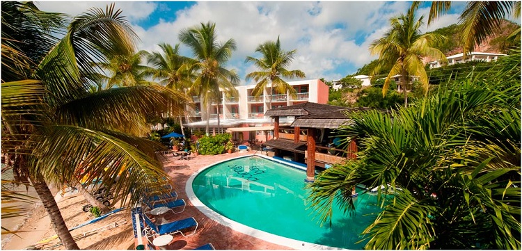 Resort view of Bolongo Bay Beach Resort in St. Thomas